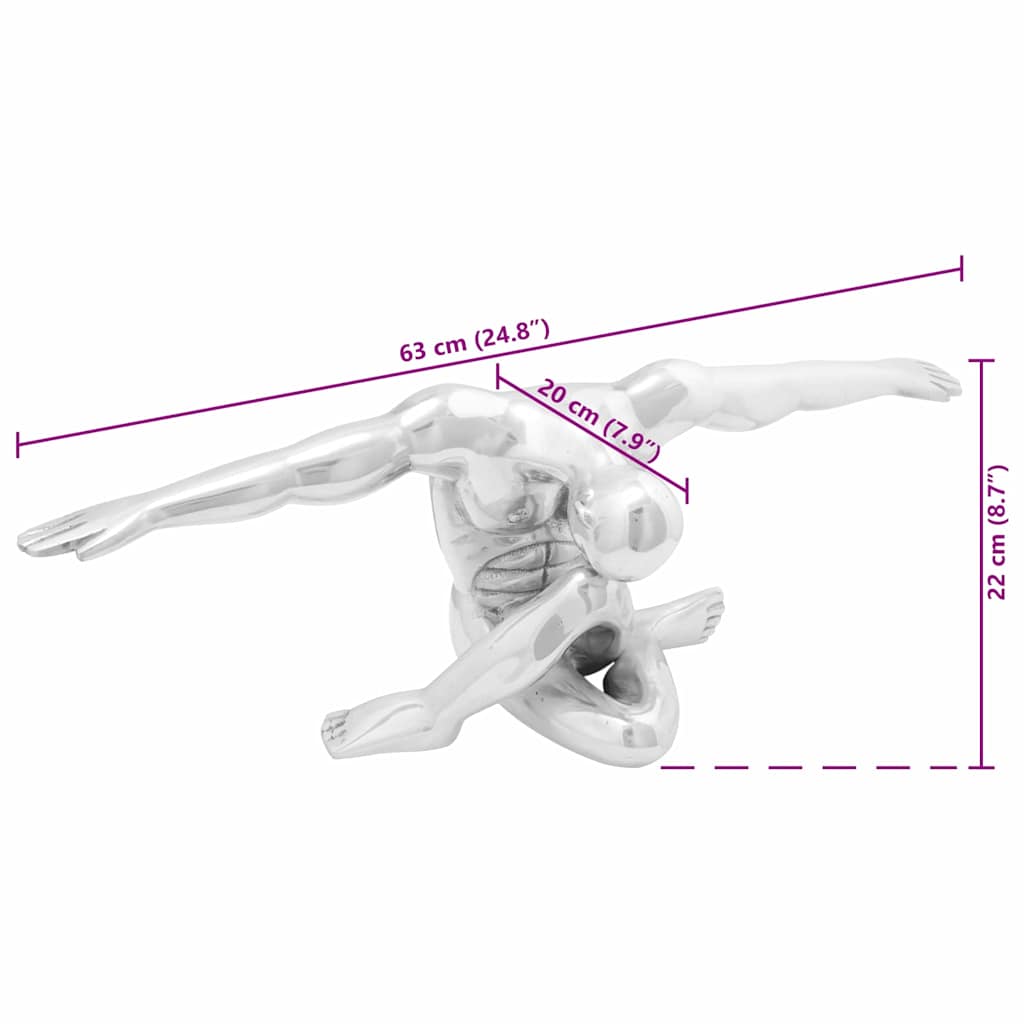 Sculpture Silver 63 x 20 x 22 cm Aluminium